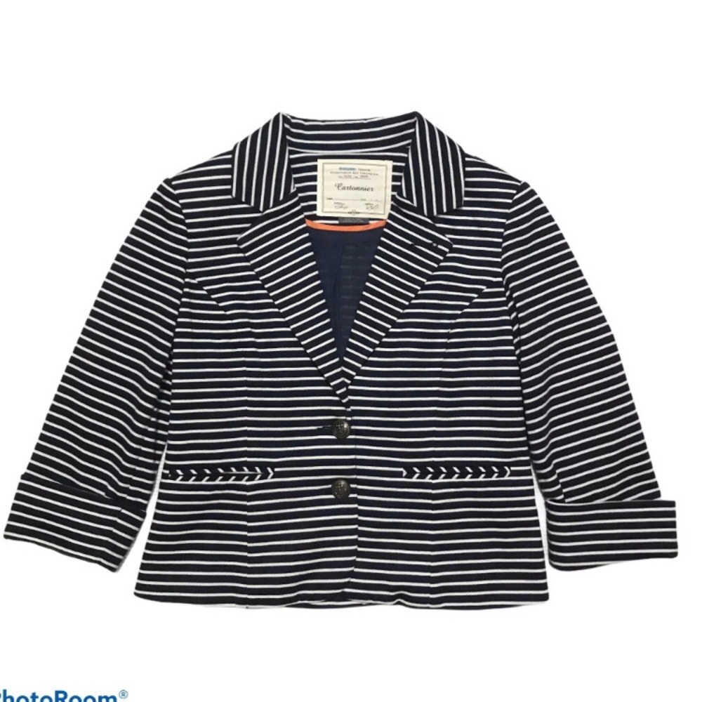 Anthropologie Nautical Stripe blazer